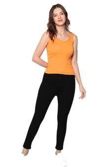 KEX Yellow Round Neck Soft cotton Free size Tank Top For Girl's Top Tank Top