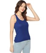 KEX Blue Lock  Neck Soft cotton Free size Tank Top For Girl's Top Tank Top