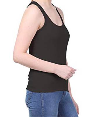 KEX Black  Lock  Neck Soft cotton Free size Tank Top For Girl's Top Tank Top 3