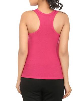 KEX Pink  Lock  Neck Soft cotton Free size Tank Top For Girl's Top Tank Top 1