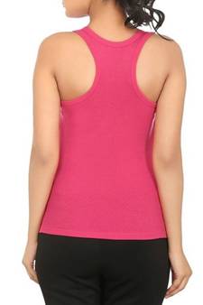 KEX Pink  Lock  Neck Soft cotton Free size Tank Top For Girl's Top Tank Top
