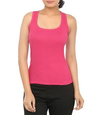 KEX Pink  Lock  Neck Soft cotton Free size Tank Top For Girl's Top Tank Top 2