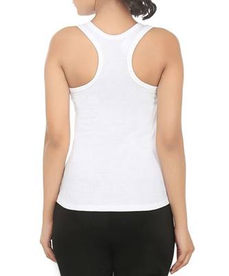 KEX white  Lock  Neck Soft cotton Free size Tank Top For Girl's Top Tank Top 2