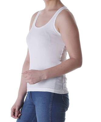 KEX white  Lock  Neck Soft cotton Free size Tank Top For Girl's Top Tank Top 4