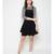 Black Button Close work Cotton Lycra knee length dungaree Skirt with top for Girls