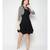 Black Button Close work Cotton Lycra knee length dungaree Skirt with top for Girls