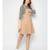 Beige Button Close work Cotton Lycra knee length dungaree Skirt with top for Girls