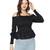 Black Elastic and Dot work  Poly Crepe Top   women Top Girls Top