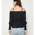 Black Elastic and Dot work  Poly Crepe Top   women Top Girls Top