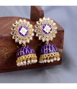 Flat Round Purple Ghungroo Jhumka