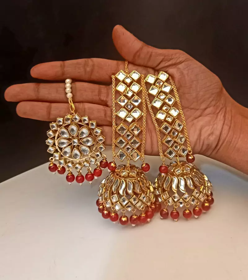 Maroon earrings