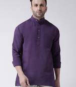 Purple Cotton full Sleeve  half sleeve Kurta