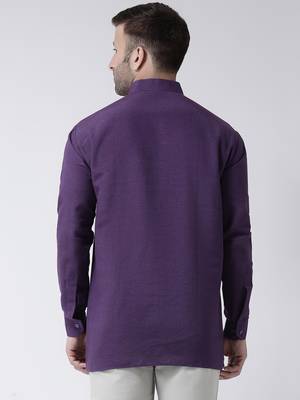 Purple Cotton full Sleeve  half sleeve Kurta 4