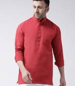 Red Cotton full Sleeve  half sleeve Kurta
