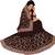 Trendmalls Brown embroidered silk blend Party Wear Saree With Blouse