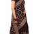 Trendmalls Brown embroidered silk blend Party Wear Saree With Blouse