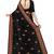 Trendmalls Black embroidered satin Party Wear Saree With Blouse