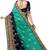 Blue embroidered silk blend saree with blouse