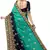 Blue embroidered silk blend saree with blouse