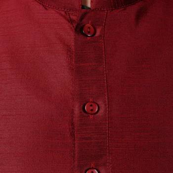 Maroon Silk Printed Boys Kurta Pyjama 5