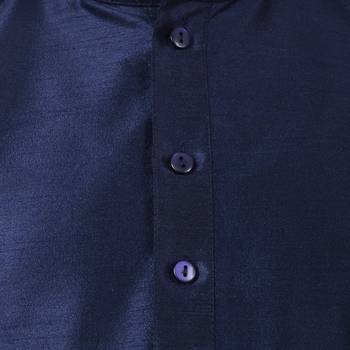 Blue Silk Printed Boys Kurta Pyjama 5