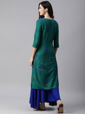 Green printed cotton ethnic-kurtis 4
