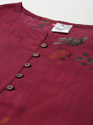Wine printed cotton ethnic-kurtis 5