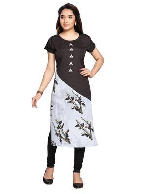 Grey printed cotton ethnic-kurtis 1