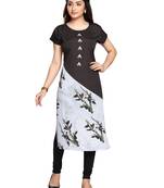 Grey printed cotton ethnic-kurtis