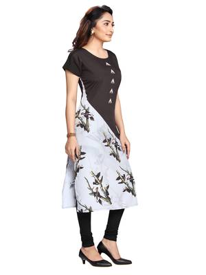 Grey printed cotton ethnic-kurtis 2