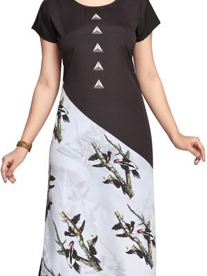 Grey printed cotton ethnic-kurtis 5