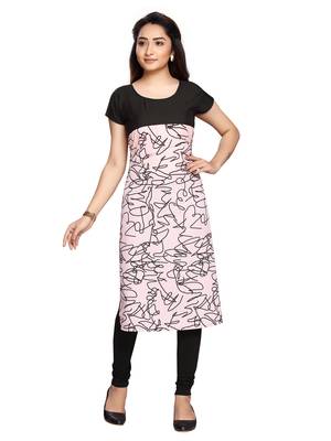 Pink printed cotton ethnic-kurtis 1