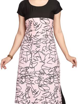 Pink printed cotton ethnic-kurtis 5