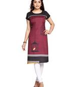 Purple printed cotton ethnic-kurtis