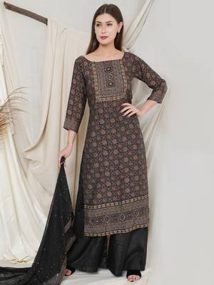 Black digital print pure silk salwar 1