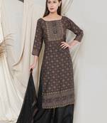 Black digital print pure silk salwar