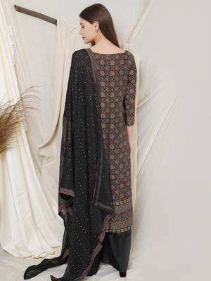 Black digital print pure silk salwar 3