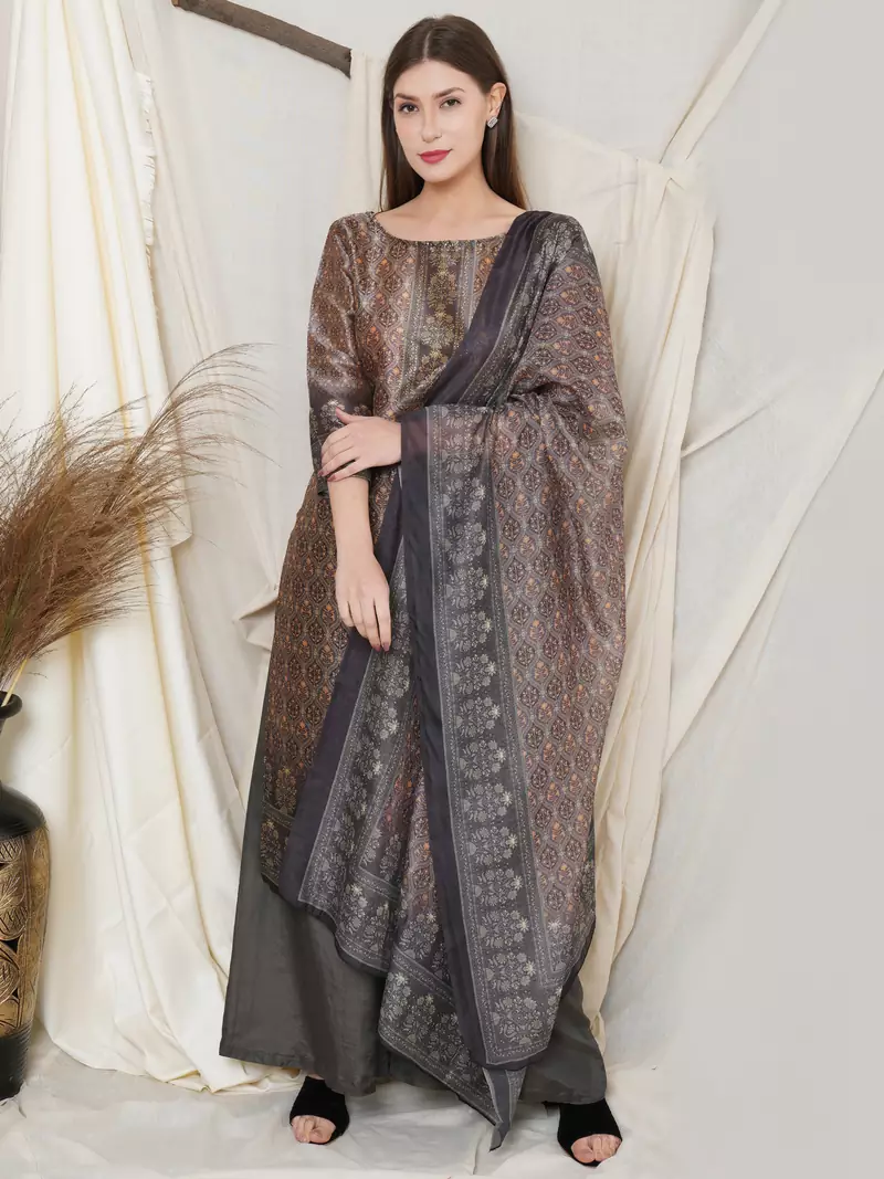 Green digital print pure silk salwar