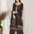 Brown embroidered chiffon salwar