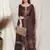 Wine embroidered chiffon salwar