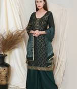 Green embroidered chiffon salwar