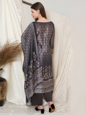 Black digital print pure silk salwar 3