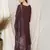 Wine embroidered chiffon salwar