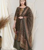 Black digital print pure silk salwar