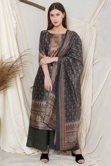 Green digital print pure silk salwar