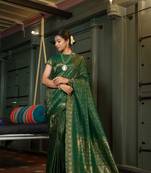 Green Women Sela Silk Designer Zari Saree