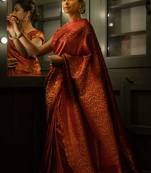 Maroon Women Sela Silk Designer Zari Saree