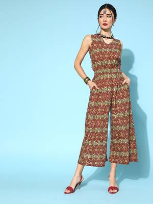 Maroon printed cotton indowestern 1