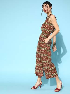 Maroon printed cotton indowestern 2