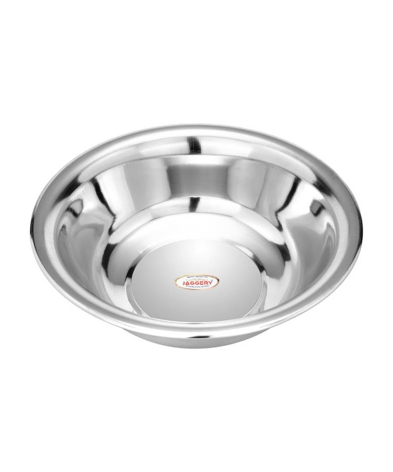 Stainless Steel Multipurpose Dhhama gamla kathot besin  deep Bowl for kneading Dough (Dia 27cm  Capacity 2 LTR)